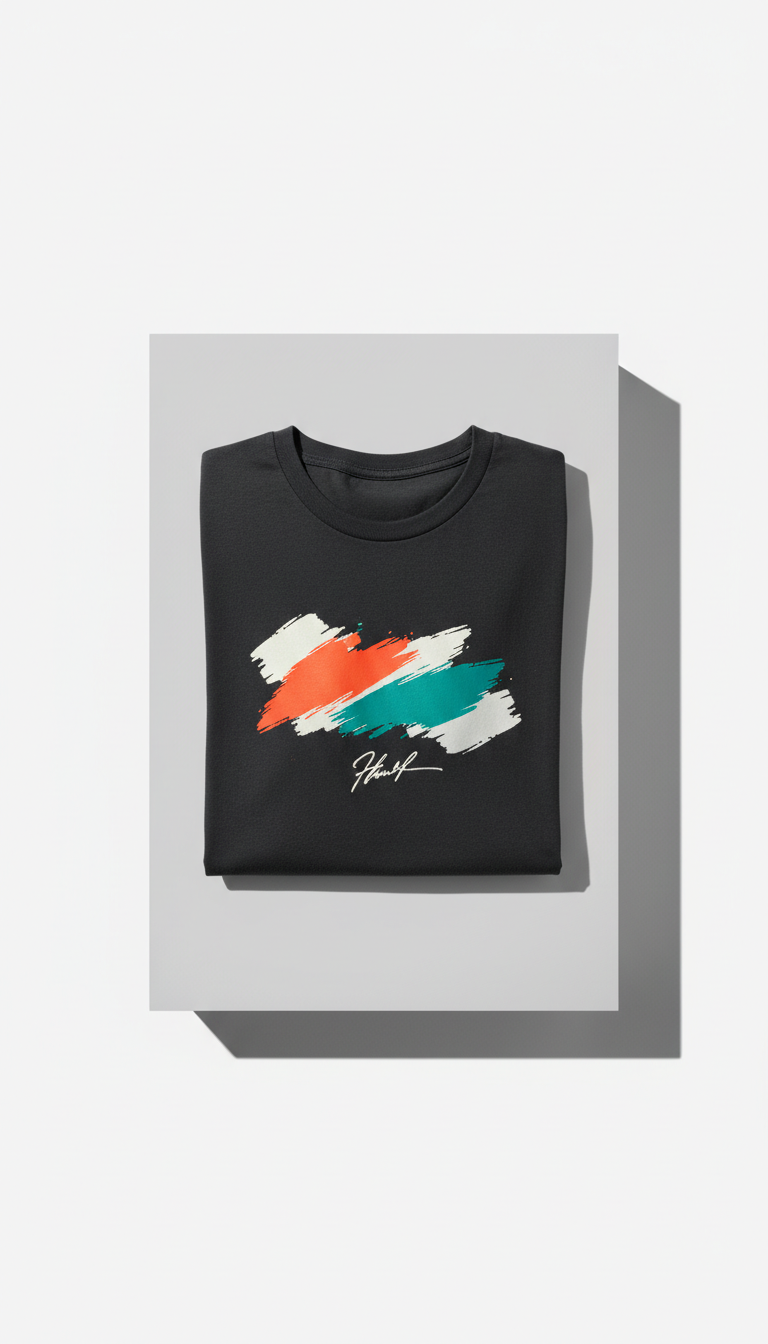 Slate Black Graphic T-Shirt Signature Print