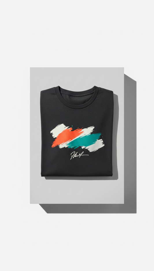 Slate Black Graphic T-Shirt Signature Print