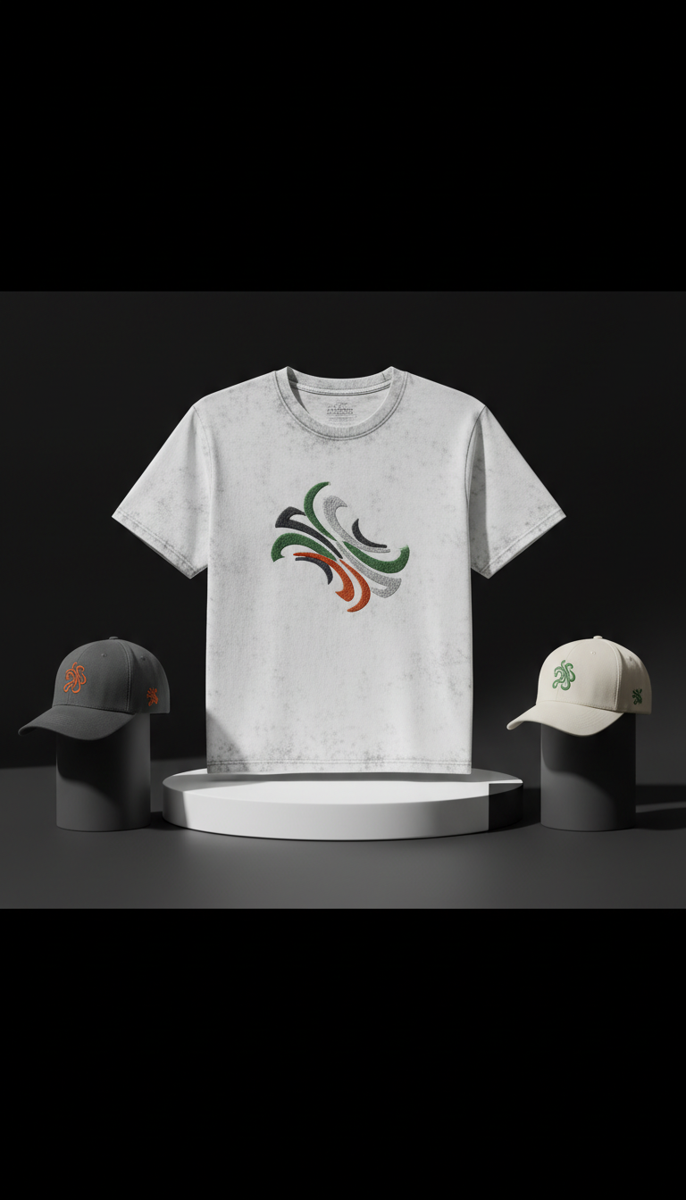 Stone White T-Shirt Signature Embroidery