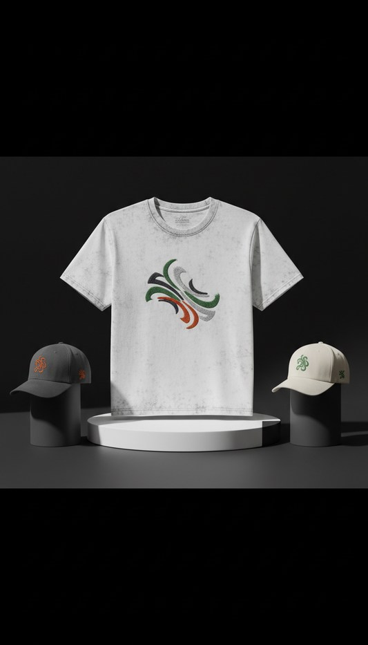 Stone White T-Shirt Signature Embroidery
